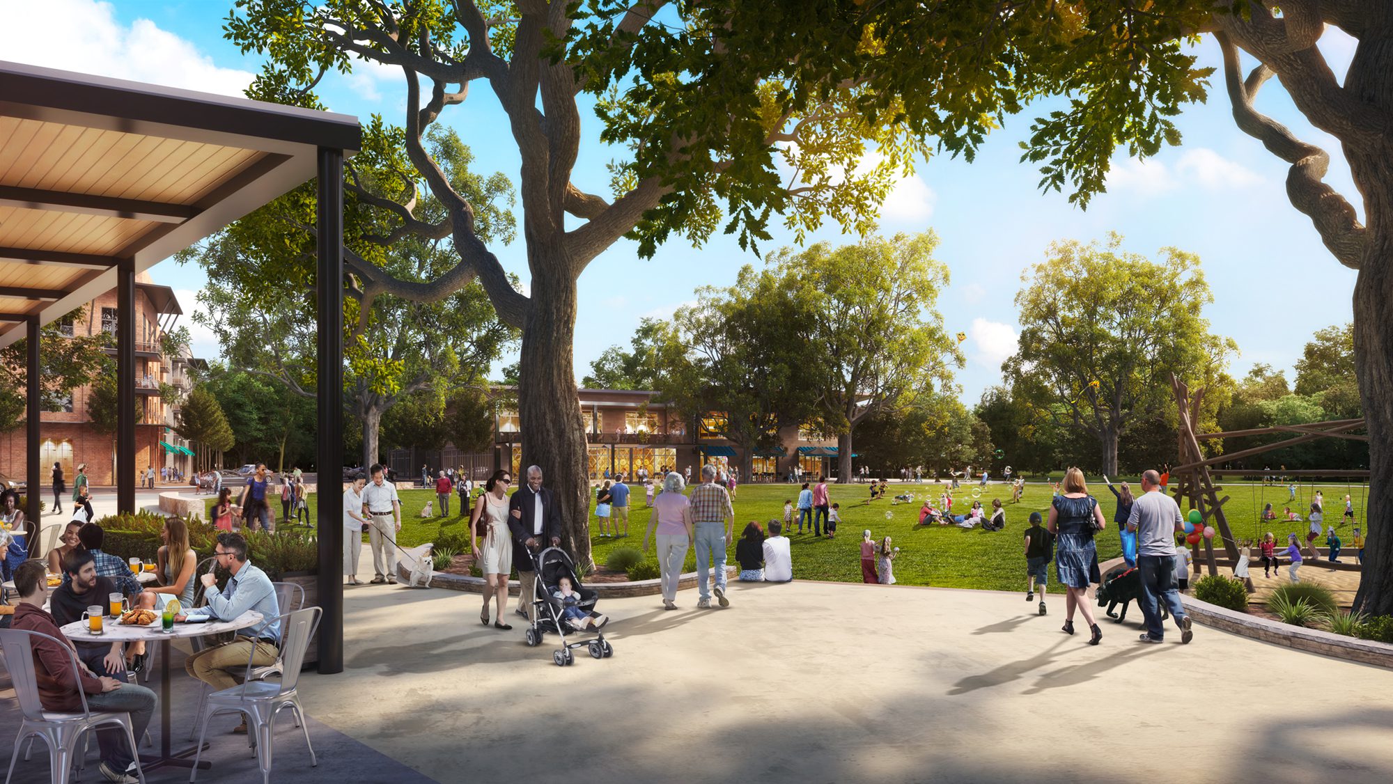Rendering of Bell District public space