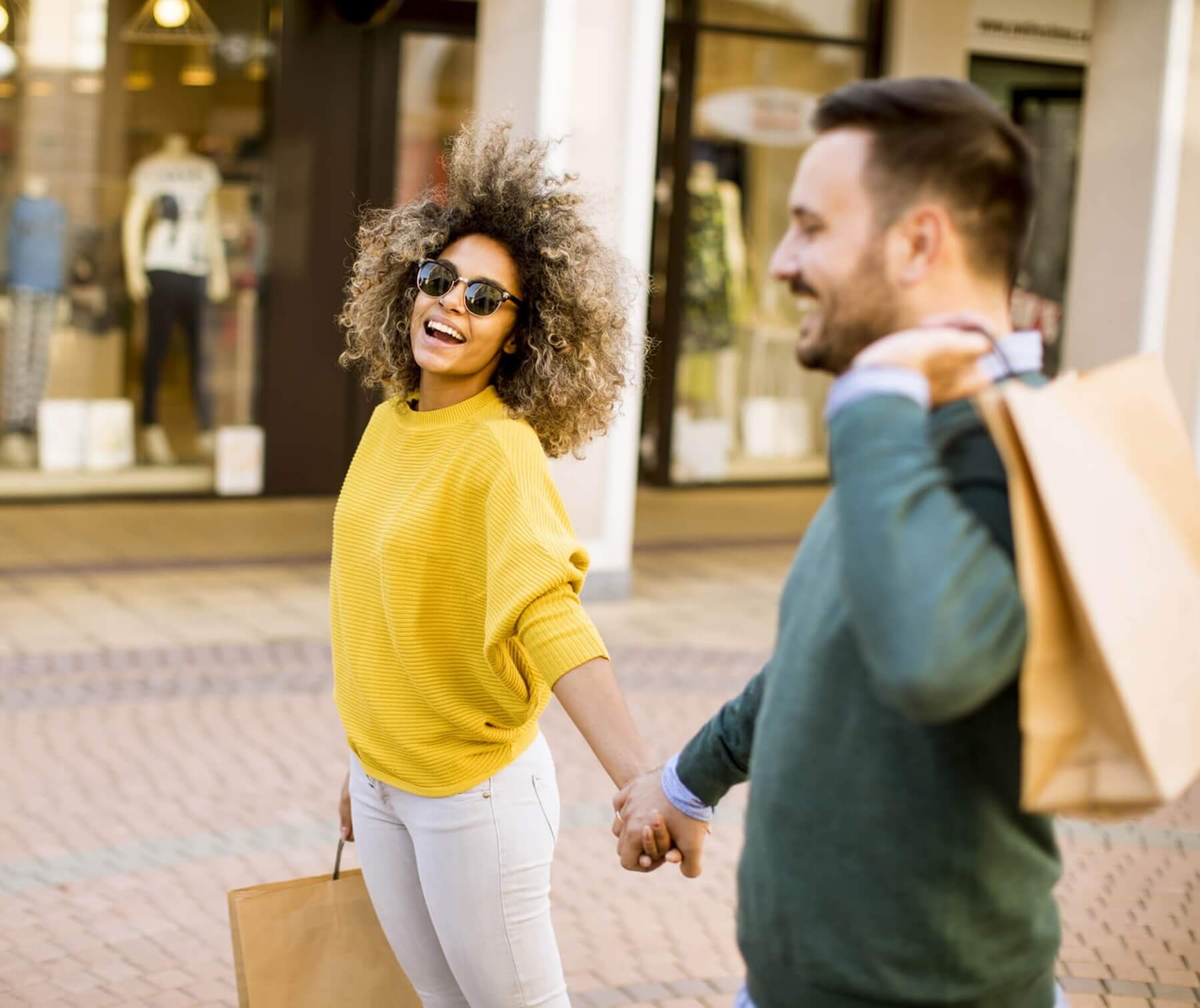 Couple shopping.